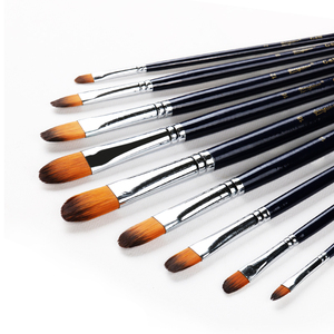 Giorgione G-638 9PCS Filbert Paintbrush Set Manche en <span class=keywords><strong>bois</strong></span> bleu foncé avec poils en nylon et virole en cuivre Pinceaux en gros - Product Image 3