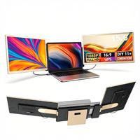 Moniteur portable triple écran S6 15,6 pouces 1080p FHD IPS rotatif, double écran détachable, extension pour ordinateur portable, plug-and-play pour MAC