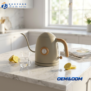 Hervidor de agua eléctrico de 1.0L con cuello de cisne para café, tetera de acero inoxidable para preparar té en casa - Product Image 1