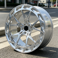 Jantes forgées multi-rayons creuses polies en aluminium 6061-T6, finition argentée, pour tuning de voitures de luxe sur mesure