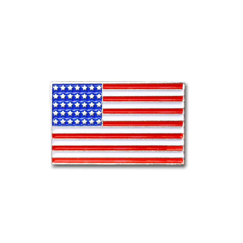 Échantillon gratuit pas cher personnalisé métal alliage de zinc émail pays usa amérique drapeau américain badge de revers pour la fête nationale