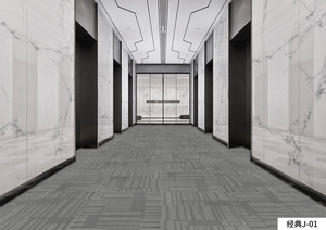 กระเบื้องพรมลายจิ๊กซอว์ PET คุณภาพสูง ทันสมัย หรูหรา ทนไฟ ขนาด 50x50 ซม. สำหรับใช้ในบ้านและเชิงพาณิชย์ พื้นหลัง PVC ขนสั้น - Product Image 3