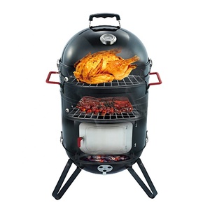 <span class=keywords><strong>Parrilla</strong></span> Redonda de Carbón con 2 Zonas de Cocción, Ahumador Vertical de Carbón para Acampar al Aire Libre, Picnic y Cocina en el Patio - Product Image 1