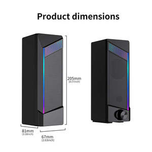 Nouvelle barre de son stéréo dynamique RGB 2.0 canaux USB 2-en-1 6W avec entrée auxiliaire 3,5 mm pour PC, haut-parleurs de jeu BT pour ordinateur - Product Image 6