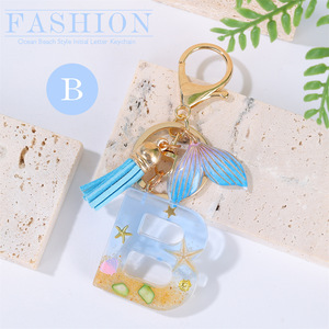 <span class=keywords><strong>พวง</strong></span><span class=keywords><strong>กุญแจ</strong></span>เรซิ่น Ocean Breeze แบบเรียบง่าย 26 ตัวอักษร พร้อมพู่ห้อยรูปปลา<span class=keywords><strong>วาฬ</strong></span> สำหรับวันหยุดฤดูร้อน สีฟ้า - Product Image 6