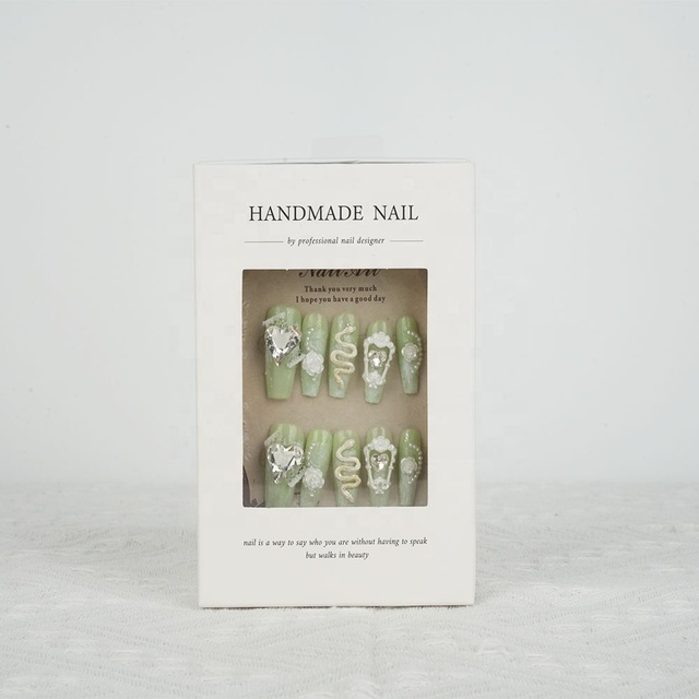 Box Printing Custom logo Empty Paper Press on Nail Packaging Box for Artificial Nails