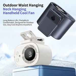 Portable <b>Mini</b> Air Cooling Fan Digital Display Rechargeable Waist‑Clip Personal Fan Low Noise Usb Powered For Outdoor Working - Product Image 1