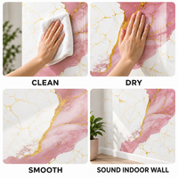 Papier peint adhésif en marbre blanc rose doré, feuilles en mousse PET XPE de 1,8 mm pour la rénovation de la chambre à coucher