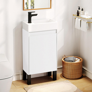 Fregadero <span class=keywords><strong>de</strong></span> tocador pequeño y moderno, lavabo <span class=keywords><strong>de</strong></span> <span class=keywords><strong>baño</strong></span> <span class=keywords><strong>de</strong></span> una puerta, juego <span class=keywords><strong>de</strong></span> <span class=keywords><strong>muebles</strong></span> <span class=keywords><strong>de</strong></span> <span class=keywords><strong>baño</strong></span> <span class=keywords><strong>con</strong></span> <span class=keywords><strong>patas</strong></span> - Product Image 2