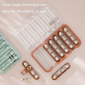 Pilulier transfrontalier, 21 ou 28 compartiments, grande capacité, portable, hermétique, anti-humidité, rechargeable, pour sept jours - Product Image 2