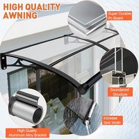 Auvent d'entrée de villa moderne de luxe avec fenêtre fixe en polycarbonate et couverture pare-soleil en alliage d'aluminium pour jardin et terrasse