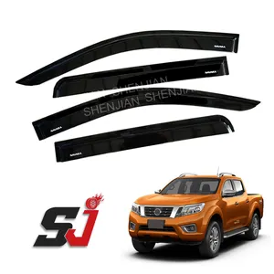 อุปกรณ์เสริม Thailand Pickup สีดำหน้าต่างอาทิตย์ประตูสำหรับ Nissan Navara NP300