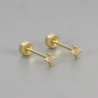 Boucles d'oreilles clous trèfle à quatre feuilles incrustées de diamants, super scintillantes et polyvalentes pour femme, en zircone, pour usage quotidien, à visser, dos plat, hélix