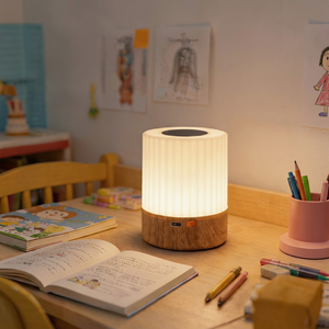 Lampe de chevet LED tactile moderne à intensité variable, télécommande, rechargeable, alimentée par USB, multicolore, longue durée de vie, cylindrique - Product Image 1