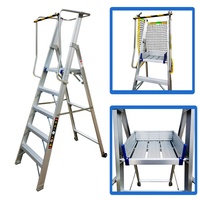 Plateforme de travail escamotable industrielle en aluminium à 5 marches, capacité de 136 kg, portable pour applications d'ingénierie