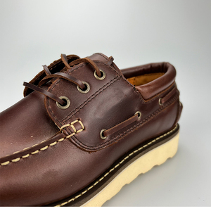 Chaussures bateau décontractées pour hommes en cuir véritable, à enfiler, toutes saisons, ajustement confortable, respirantes, pour la marche en extérieur, vente en gros ODM - Product Image 2