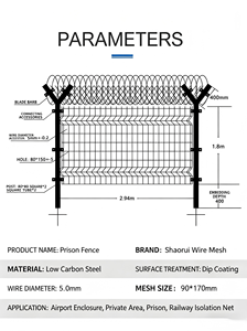 Clôture de sécurité aéroportuaire personnalisée, anti-coupure, anti-intrusion, barrière périmétrique en acier galvanisé pour zone restreinte - Product Image 6