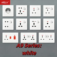Venta Directa de Fábrica de Interruptores de Pared, Enchufe de Pared Británico Simple y Doble de 13A con USB Tipo-C e Indicador Luminoso, Color Negro Mate