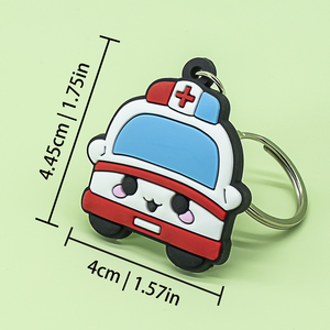 Set de Llaveros Médicos Kawaii, Llaveros de PVC Duraderos con Forma de <span class=keywords><strong>Ambulancia</strong></span>, Estetoscopio y Jeringa, Regalos Promocionales - Product Image 5