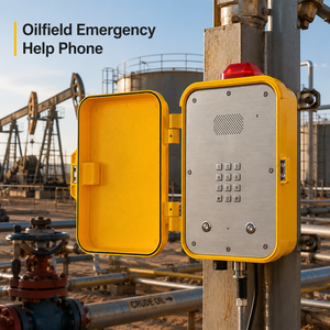 <span class=keywords><strong>Interphone</strong></span> mural d'urgence pour usine chimique avec balise d'avertissement, <span class=keywords><strong>téléphone</strong></span> antidéflagrant et étanche en alliage d'aluminium - Product Image 5