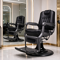 Vintage Roter Friseurstuhl Schwerlast-Hydraulik-Friseurstuhl Verstellbarer Barbierstuhl für Herren Friseursalon-Ausstattung