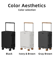 Valise pour ordinateur portable moderne à ouverture frontale, légère, avec roulettes pivotantes, bagage cabine de luxe, petite valise à roulettes – Offre Spéciale