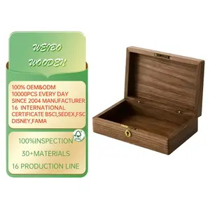 Boîtes en bois artisanales en bois personnalisées avec couvercle à charnière OEM d'usine