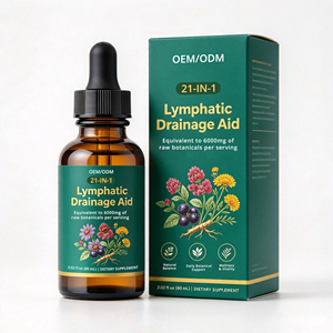 Suplemento Líquido OEM 21 en 1 para Drenaje Linfático, Fórmula Herbal de Equinácea y Diente de León, Vegano, Certificado GMP, Sabor a Bayas, 60 ml - Product Image 1