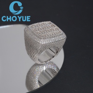 Anillo de Hombre con Incrustaciones de Moissanita, Plata de Ley 925, Joyería Hip Hop Personalizada, Anillo Cruzado con Diamantes de Moissanita VVS - Product Image 6