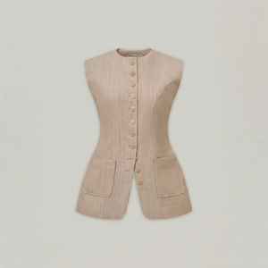 Blazer de Mujer con Cuello en V, Tejido de Lana para Invierno, Bordado a Mano, Transpirable, Manga Larga, Estampado por Transferencia de Calor - Product Image 1