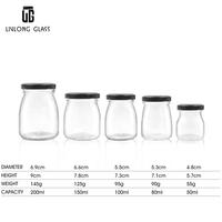 Bocaux en verre ronds vides de haute qualité à large ouverture pour yaourt, mini-contenants alimentaires en gros, bouteilles à pudding avec couvercle