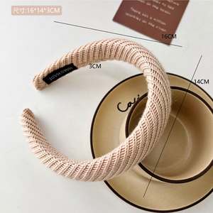 الجملة الصين الخريف الاطفال الفتيات سيدة diy إكسسوارات الشعر نسيج القطن المغطاة منقوشة الحرير هيرباند واسعة عادي الحرير عقال - Product Image 3