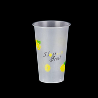 Gobelet en plastique givré personnalisable avec logo, diamètre 90 mm, 12, 16, 20, 24 oz, pour thé au lait, café glacé, avec couvercle – Vente en gros