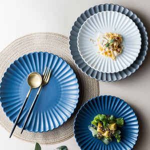 Ensemble d'assiettes à dîner en céramique matte en porcelaine minimalisme nordique de 6/8/10 pouces pour plats de vaisselle modernes à la maison - Product Image 6