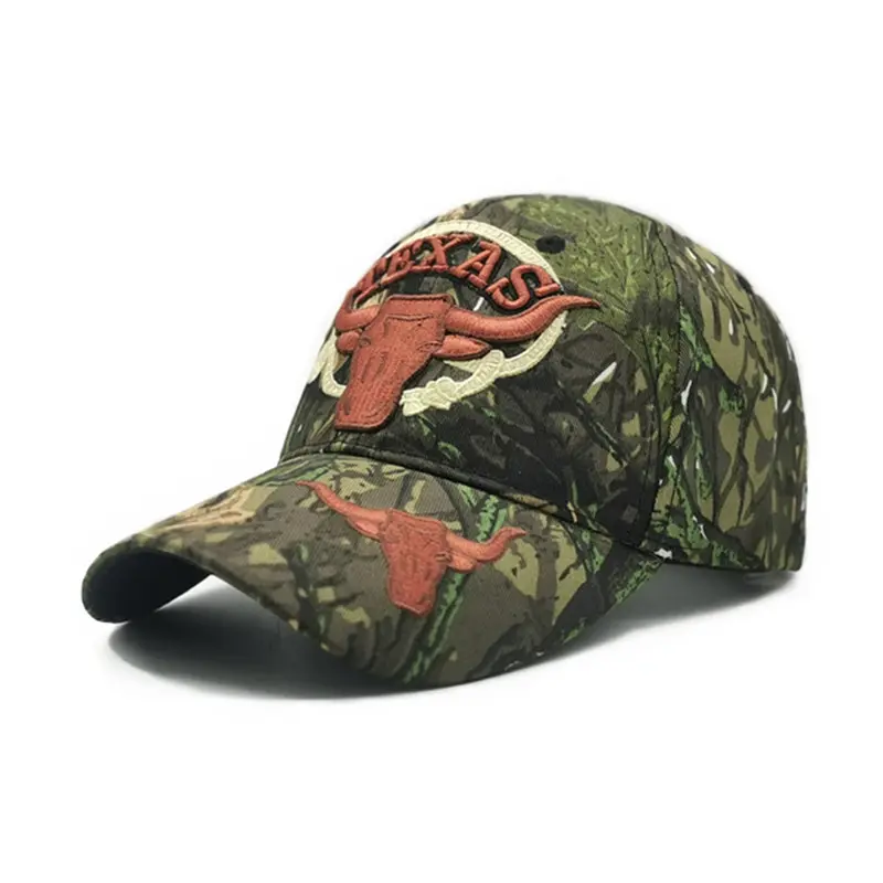 Wholesale Custom High Quality Camouflage Embroidery Baseball Cap Outdoor Leisure Sports Women Curved Brim Sports Cap For Unisex