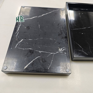 <span class=keywords><strong>Plateau</strong></span> rectangulaire en <span class=keywords><strong>marbre</strong></span> <span class=keywords><strong>noir</strong></span> naturel de luxe moderne, pierre Nero Marquina, pour salle de bain, <span class=keywords><strong>table</strong></span> basse - Product Image 4
