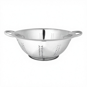 Stainless Steel Eco-Friendly Dishwasher Safe Deep <b>Colander</b> Mango Punching Design Different Sizes for Hotel Restaurant Use - Product Image 2