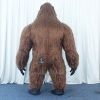 Costume de Mascotte Gorille Grandeur Nature Réaliste en Fourrure Noire Gonflable pour Événements Corporatifs, Fêtes, Accessoires de Film et Thèmes
