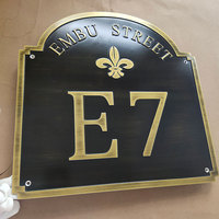 Plaque de porte personnalisée en laiton 3D gravée avec logo, plaque décorative en laiton ou bronze en relief pour adresse de maison