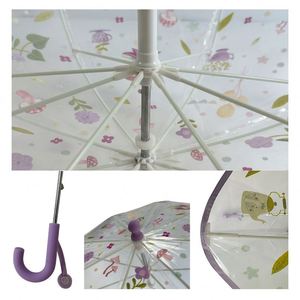 Parapluie pour enfants à 6 baleines avec poignée en J - Design champêtre en fibre de verre, diamètre ouvert 87 cm - Product Image 6