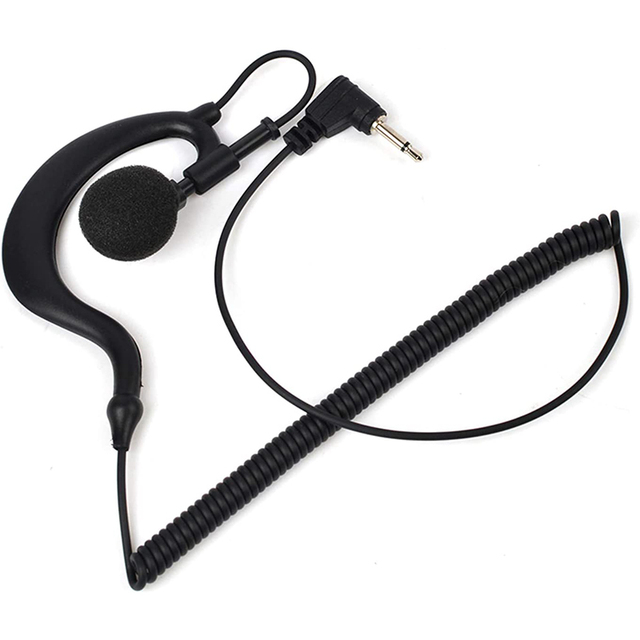 UAYESOK 3.5mm Receive/Listen Only Earpiece G Shape Soft Ear Hook Surveillance Headset for Two Way Radio Speaker Mic