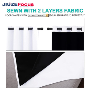 Good Quality <strong>White</strong> 100% Blackout <strong>Lined</strong> <strong>Curtains</strong> 2 Double Thick Layers Sides Window Thermal Insulated Drapes for Bedroom - Product Image 2