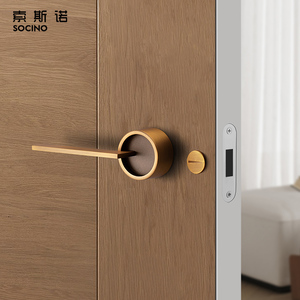 Modern Design Yellow Bronze Alloy <strong>Door</strong> <strong>Knob</strong> High Standard Interior Lock Handle for <strong>Bedroom</strong> Simple Style for Interior Use - Product Image 4