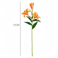 Bouquet de lys en soie réaliste à 3 têtes personnalisé, centre de table de mariage de luxe, fleurs artificielles longue durée, Fête des Mères et Noël