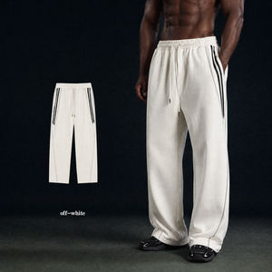OEM Custom Blank Mens Sweatsuits Oversized Dark Grey Zip Up Track Jacket and Jogger Pants Two Piece Set Men Tracksuits 8044 - Product Image 4