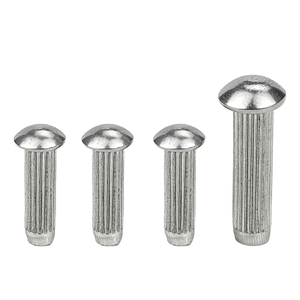 10 pièces/sac Rivets pleins à tête ronde moletée en acier au carbone nickelé pour étiquettes et plaques signalétiques M1.6 M2 M2.5 M3 M4 - Product Image 2