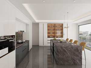 Muebles de Cocina Modulares Modernos, Diseño Europeo, Construcción de Madera Contrachapada, Puertas de Vidrio, Características Ecológicas, Compatibilidad con Protector Contra Salpicaduras - Product Image 2