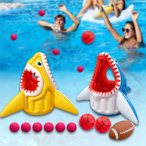 Nouveauté transfrontalière : Jeu de <span class=keywords><strong>basket</strong></span> aquatique gonflable en forme de <span class=keywords><strong>requin</strong></span> pour l'été, en PVC épaissi, unisexe, à partir de 14 ans, jouet parent-enfant - Product Image 1
