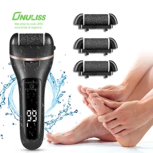 Removedor de calos Electric Foot File Pedicure Feet Hard Skin Remover Raspador com 3 cabeças de rolo com 3 rolos