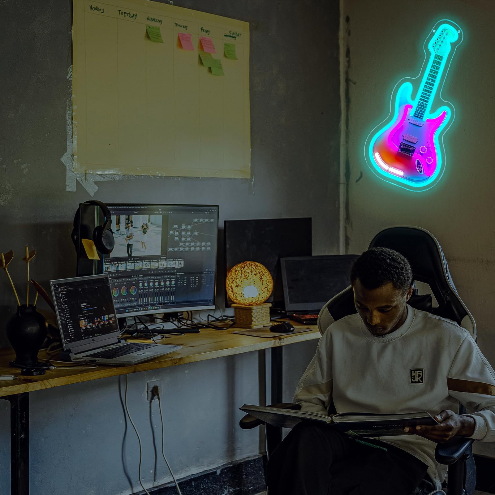 Electric Guitar Neon Sign Dimmable Printed Guitar Neon Light for Wall Decor Room Decor Light up Led Neon Signs · image 2